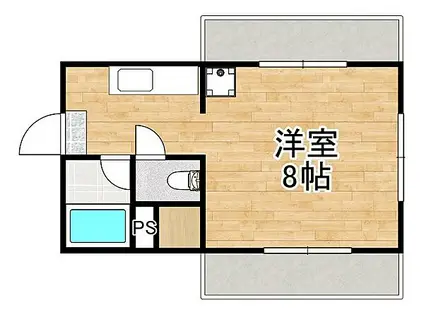 バーシティ宇宿(ワンルーム/5階)の間取り写真