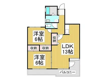 コンフォールパレスMG(2LDK/4階)の間取り写真