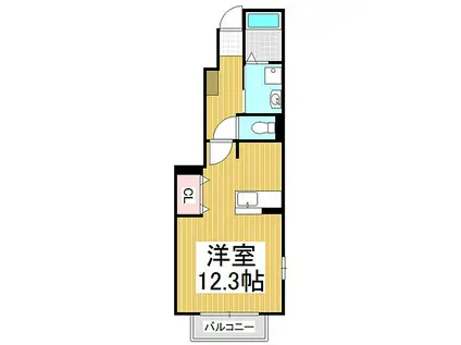 JR中央本線 岡谷駅 徒歩17分 2階建 築20年(ワンルーム/1階)の間取り写真