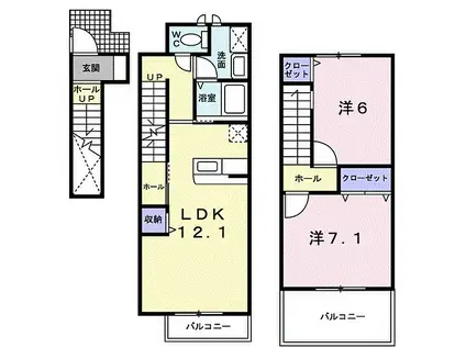 サンリット(2LDK/2階)の間取り写真