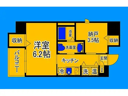 南海線 堺駅 徒歩16分 10階建 築9年(2K/8階)の間取り写真