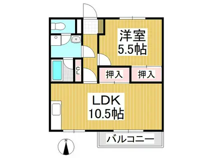 ハイブリッジ城東(1LDK/3階)の間取り写真