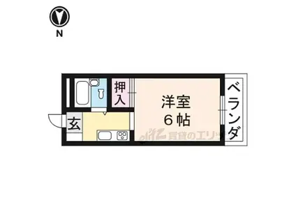 京阪本線 伏見桃山駅 徒歩14分 3階建 築40年(1K/3階)の間取り写真