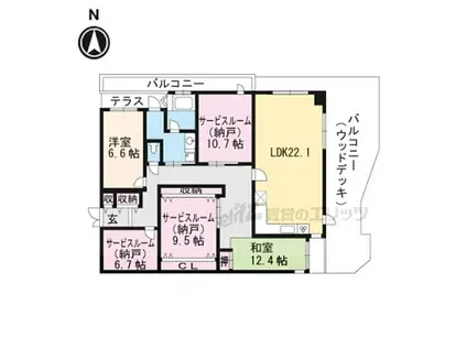 JR片町線(学研都市線) 大住駅 徒歩8分 4階建 築23年(5LDK/2階)の間取り写真
