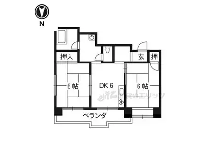 オプティトモオカI(2DK/1階)の間取り写真