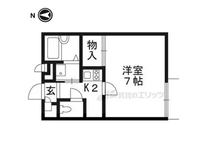 レオパレスKS蔭山(1K/1階)の間取り写真