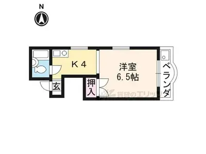 京阪本線 伏見桃山駅 徒歩5分 3階建 築35年(1K/3階)の間取り写真