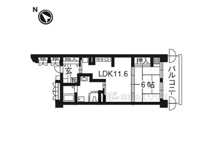 ジュネット京都 久我の杜(1LDK/5階)の間取り写真