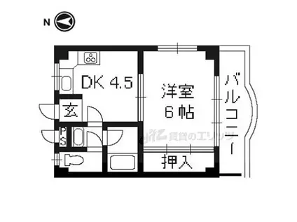 エステート京和(1DK/1階)の間取り写真