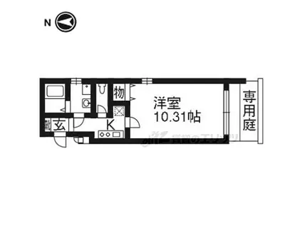 近鉄京都線 桃山御陵前駅 徒歩2分 3階建 築19年(1K/1階)の間取り写真