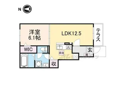 山城町平尾アパート(1LDK/1階)の間取り写真