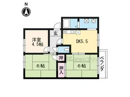 JR東海道・山陽本線 長岡京駅 徒歩11分 2階建 築30年(3DK/2階)の間取り写真