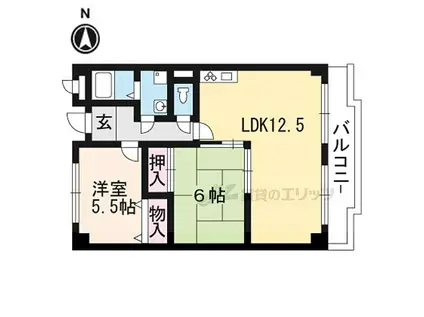 阪急京都本線 西向日駅 徒歩15分 3階建 築27年(2LDK/2階)の間取り写真