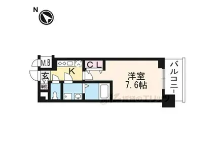 JR東海道・山陽本線 西大路駅 徒歩10分 7階建 築5年(1K/5階)の間取り写真