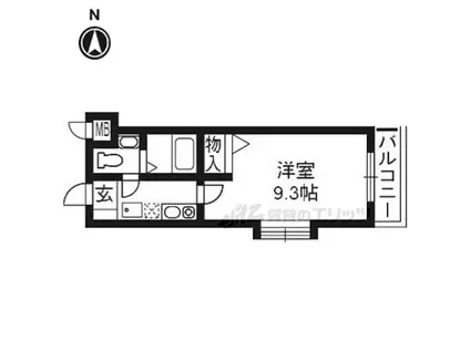 京阪本線 丹波橋駅 徒歩2分 4階建 築27年(1K/3階)の間取り写真