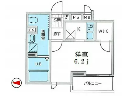 フルールバロン八王子(1K/2階)の間取り写真