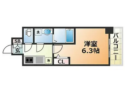 エスリード神戸レジデンス(1K/5階)の間取り写真