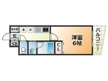 グルーブ神戸ハーバーアリーナ(1K/2階)の間取り写真