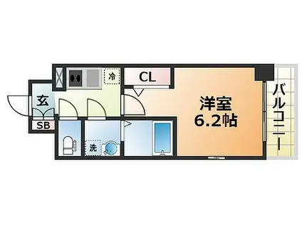 アドバンス神戸マーレ(1K/7階)の間取り写真