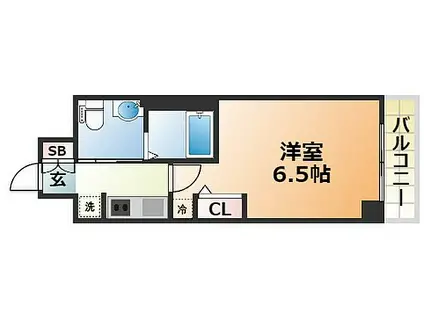 エステムプラザ神戸三宮ルクシア(1K/12階)の間取り写真