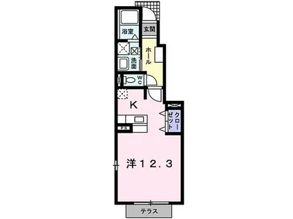 レオンK.SII(1K/1階)の間取り写真