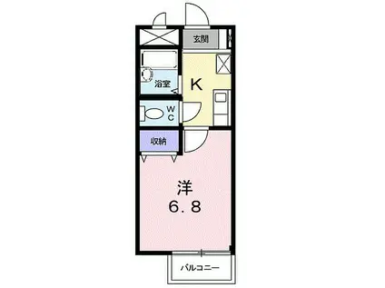 アベニール(1K/1階)の間取り写真