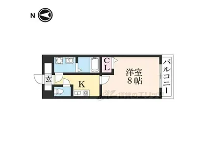 JR草津線 三雲駅 徒歩15分 5階建 築15年(1K/5階)の間取り写真