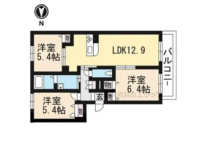 JR東海道・山陽本線 南草津駅 徒歩20分 3階建 築15年(3LDK/1階)の間取り写真