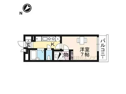 JR東海道・山陽本線 草津駅(滋賀) 徒歩22分 3階建 築14年(1K/3階)の間取り写真