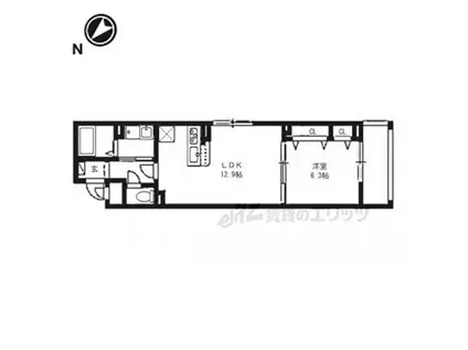 JR東海道・山陽本線 草津駅(滋賀) 徒歩23分 3階建 新築(1LDK/3階)の間取り写真