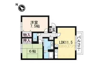 JR東海道・山陽本線 栗東駅 徒歩10分 3階建 築22年(2LDK/3階)の間取り写真