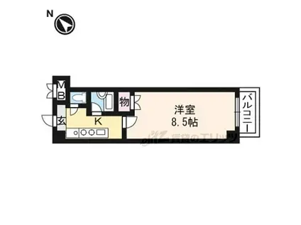 JR東海道・山陽本線 南草津駅 徒歩17分 3階建 築25年(1K/3階)の間取り写真
