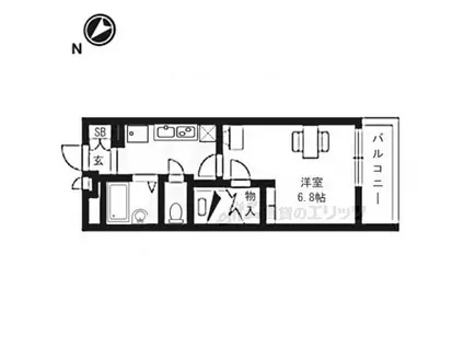 JR東海道・山陽本線 南草津駅 徒歩8分 3階建 築16年(1K/1階)の間取り写真