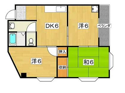 赤井マンション(3DK/3階)の間取り写真