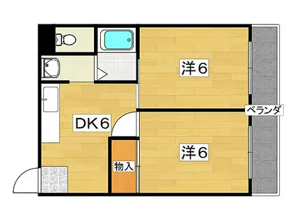RESIDENCE EXCELLE(2DK/5階)の間取り写真