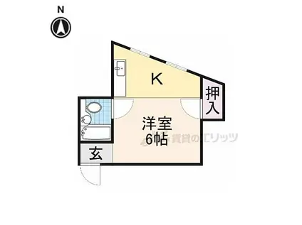 MAYUMIハイツ枚方15番館尊延寺(ワンルーム/1階)の間取り写真