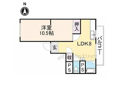 成田ハイツ(1DK/2階)の間取り写真