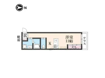 京阪本線 牧野駅 徒歩15分 3階建 築1年(ワンルーム/1階)の間取り写真