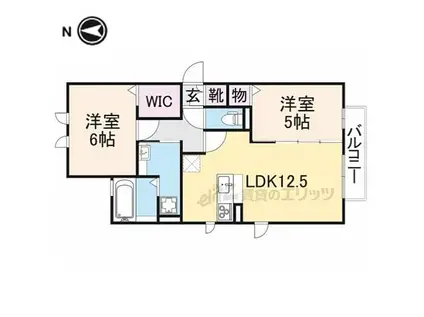 近鉄大阪線 五位堂駅 徒歩34分 2階建 築12年(2LDK/2階)の間取り写真