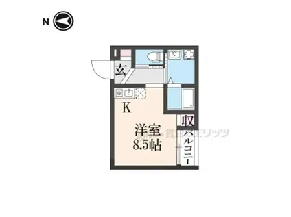 CHOU CHOU NAKAMIYA ウエスト(ワンルーム/2階)の間取り写真