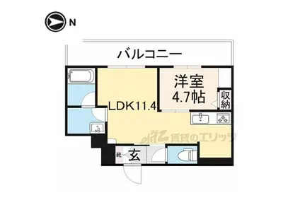 京阪本線 光善寺駅 徒歩1分 4階建 新築(1LDK/3階)の間取り写真