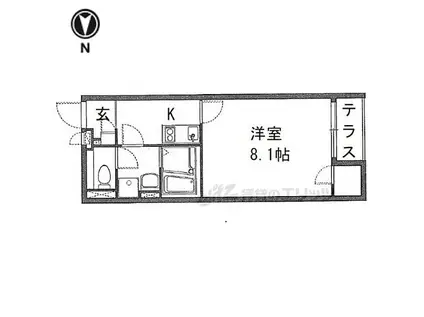 近鉄御所線 近鉄御所駅 徒歩9分 2階建 築9年(1K/1階)の間取り写真