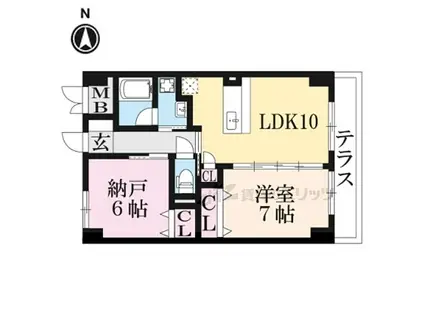 JR関西本線 奈良駅 徒歩11分 4階建 築12年(2LDK/1階)の間取り写真