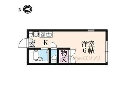 JR桜井線 京終駅 徒歩21分 2階建 築27年(1K/1階)の間取り写真