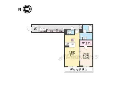 JR桜井線 畝傍駅 徒歩2分 3階建 築1年(1LDK/1階)の間取り写真