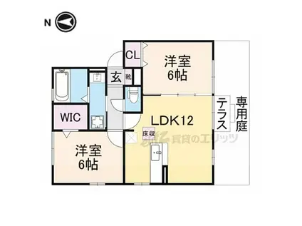 近鉄大阪線 大福駅 徒歩3分 2階建 築16年(2LDK/1階)の間取り写真