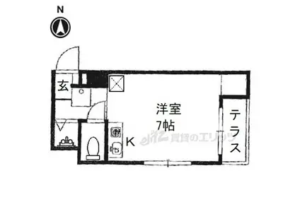 リベラル宮之阪(ワンルーム/1階)の間取り写真
