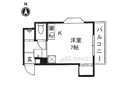 リベラル宮之阪(ワンルーム/2階)の間取り写真