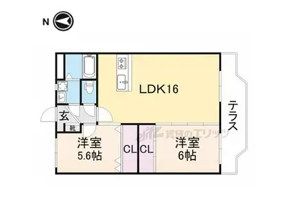 近鉄大阪線 大福駅 徒歩15分 3階建 築16年(2LDK/1階)の間取り写真