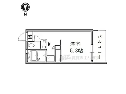 JR和歌山線 ＪＲ五位堂駅 徒歩10分 3階建 築25年(1K/3階)の間取り写真